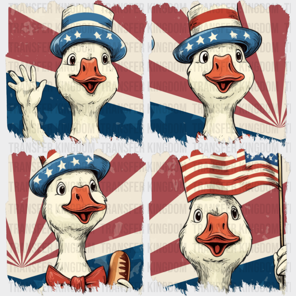 Happy Goose US Flag - 4th Of July DTF Transfer