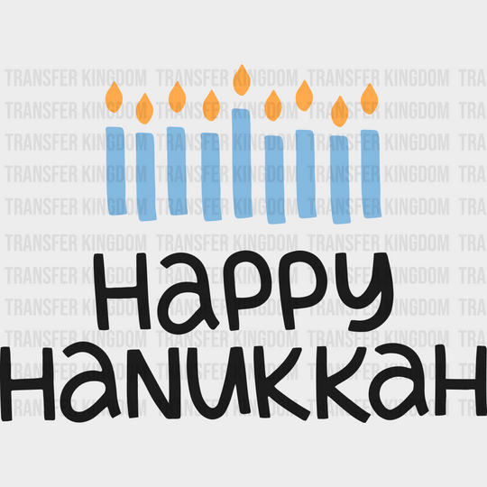 Happy Hanukkah Candlestick - Dtf Heat Transfer Unisex S & M (10’’) / Dark Color Design (See Imaging)