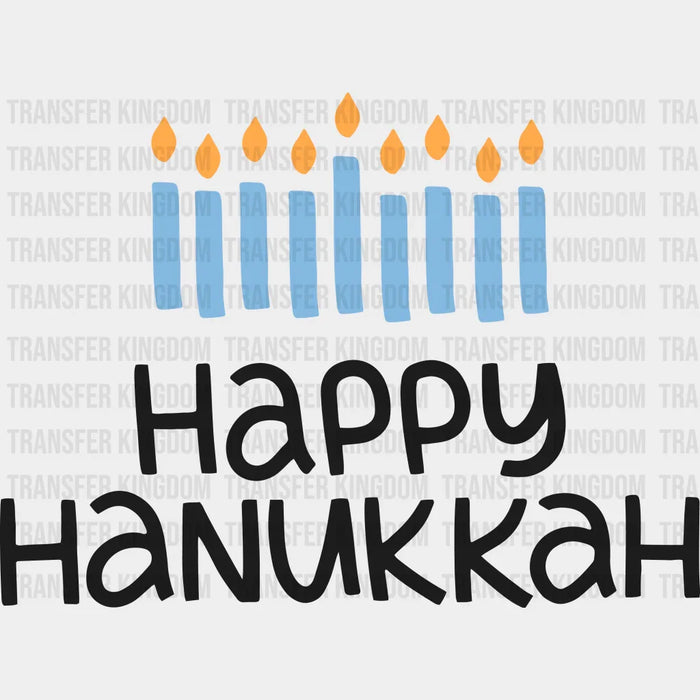 Happy Hanukkah Candlestick - Hanukkah DTF heat transfer