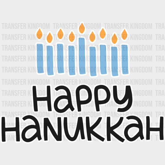 Happy Hanukkah Candlestick - Dtf Heat Transfer Unisex S & M (10’’) / Light Color Design (See