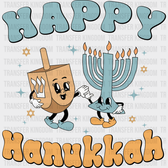 Happy Hanukkah Candlestick - Hanukkah DTF Transfer