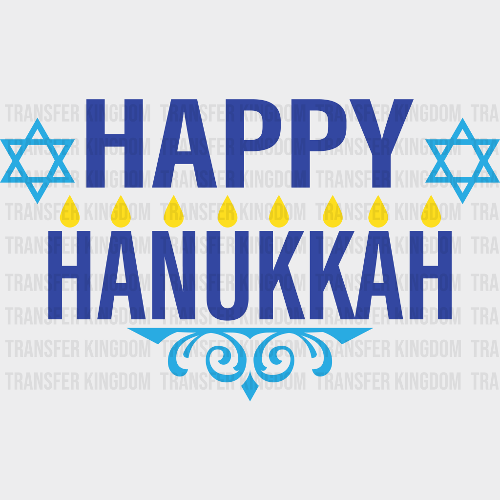 Happy Hanukkah - Dtf Heat Transfer