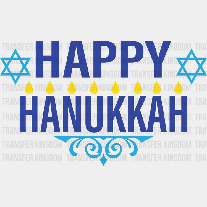 Happy Hanukkah - Hanukkah DTF heat transfer