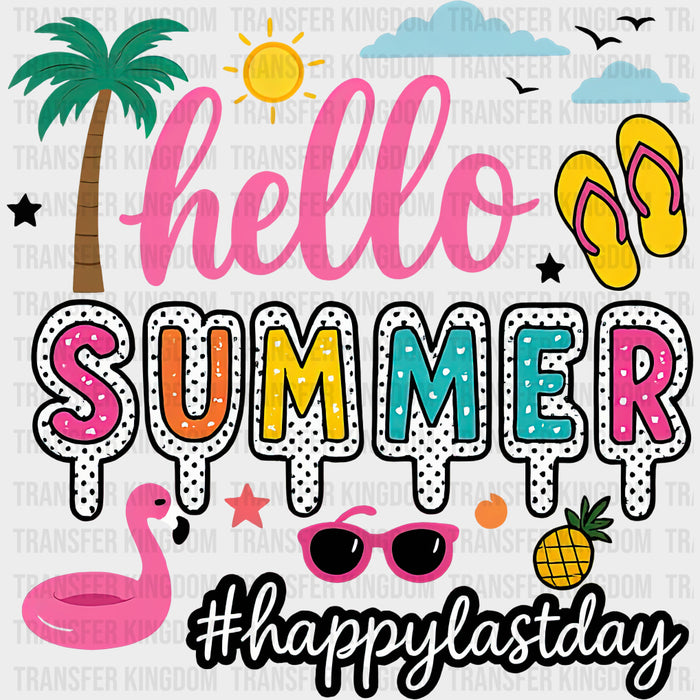 Happy Last Day Of School, Pink Flamingo - Last Day Of School DTF Transfers