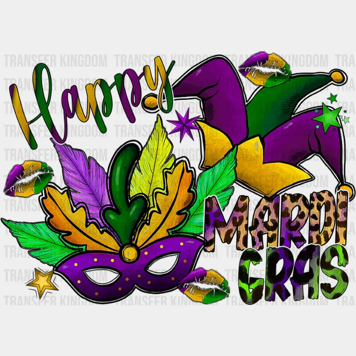 Happy Mardi Gras Design- DTF heat transfer
