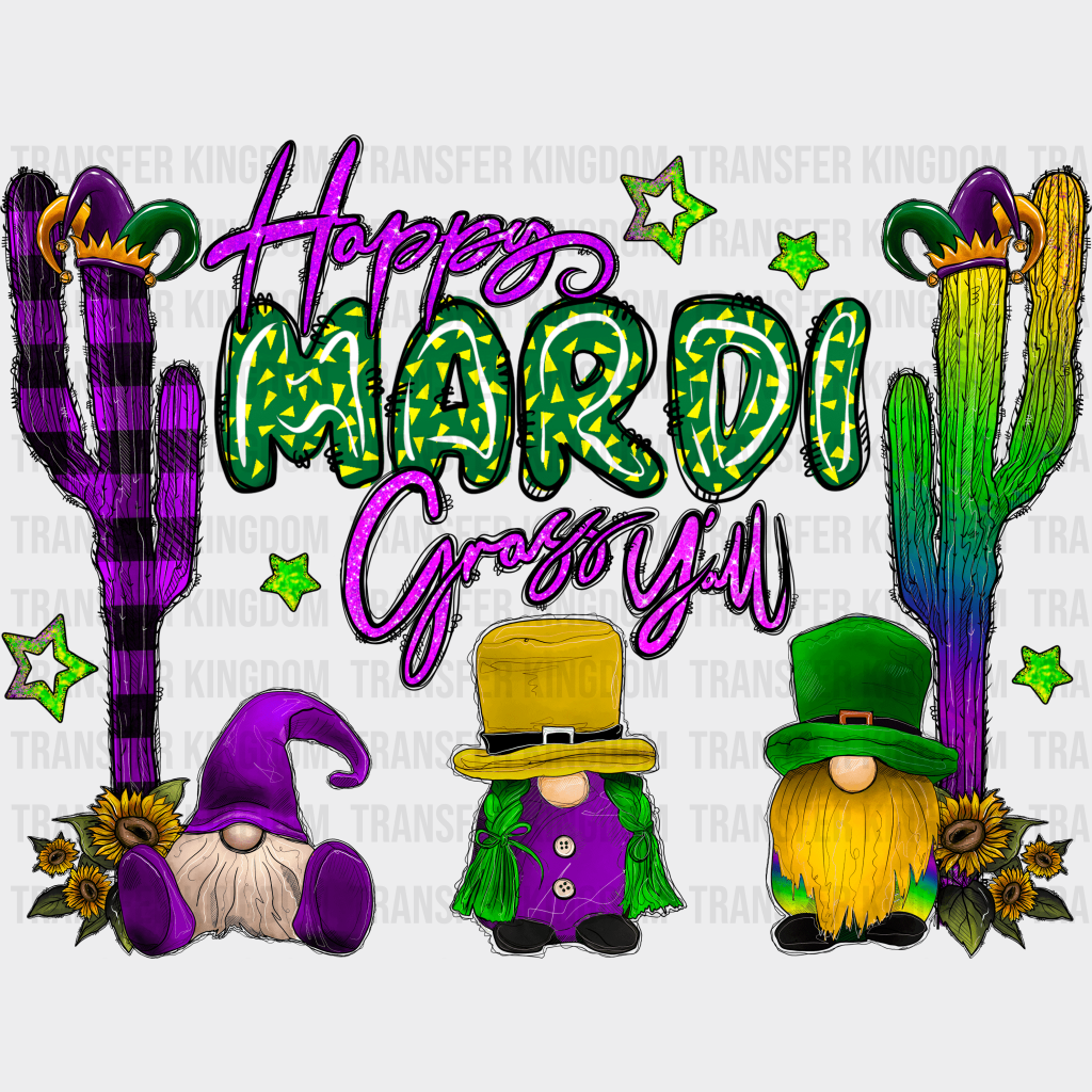 Happy Mardi Gras Yall Design- Dtf Heat Transfer