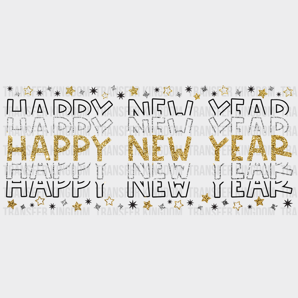 Happy New Year - Cup Wrap Uv Sticker Permanent Dtf Decal