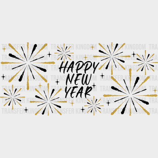 Happy New Year Firework - Cup Wrap Uv Sticker Permanent Dtf Decal