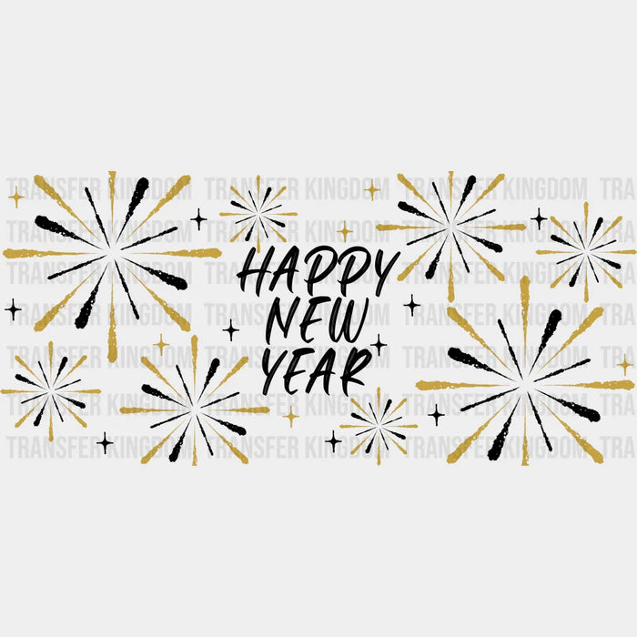 Happy New Year Firework - New Year Cup Wrap UV Sticker Permanent UV DTF Decal
