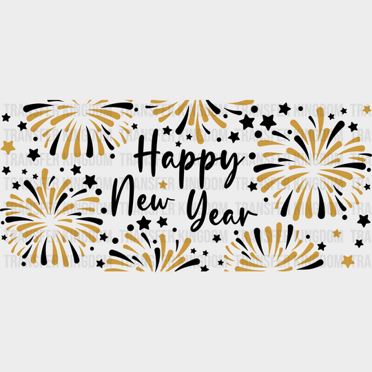 Happy New Year Fireworks - Cup Wrap Uv Sticker Permanent Dtf Decal