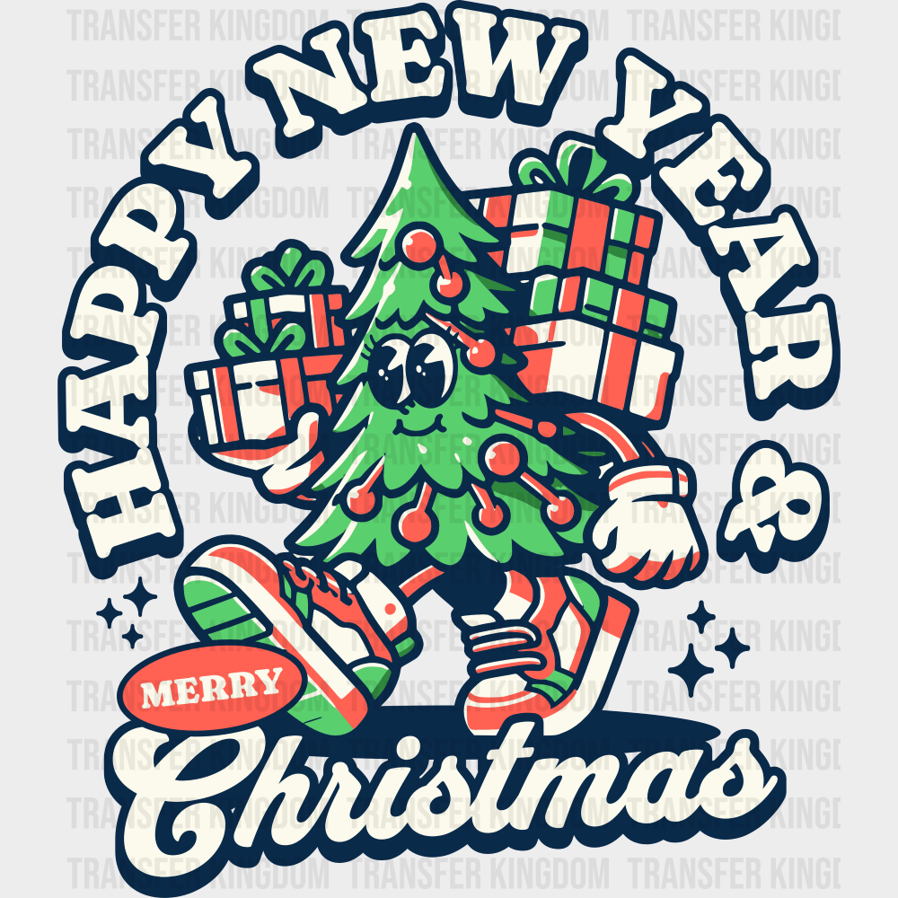 Happy New Year & Merry Christmas - Christmas DTF Transfer