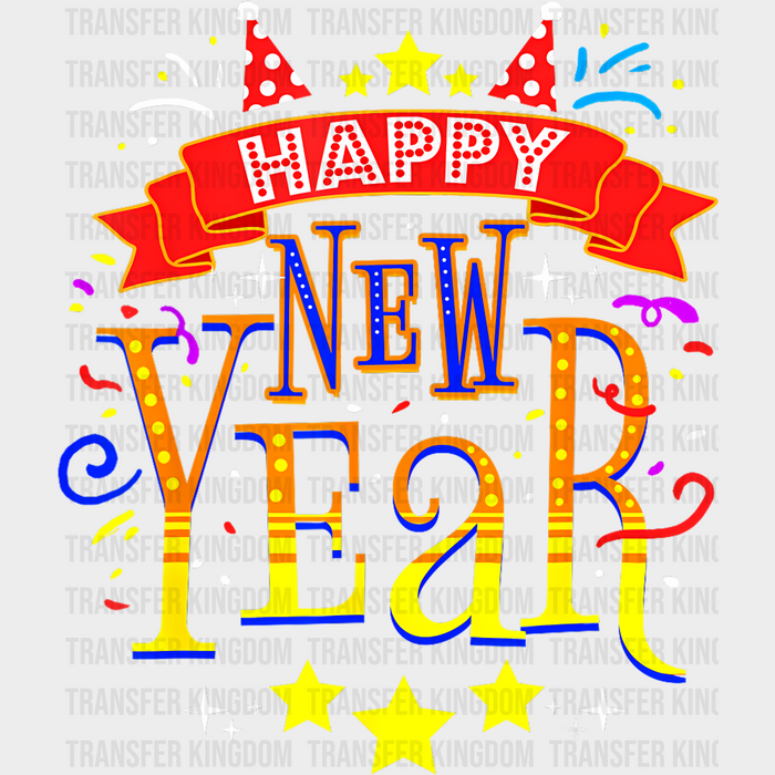 Happy New Year Stars - New Year DTF Transfer