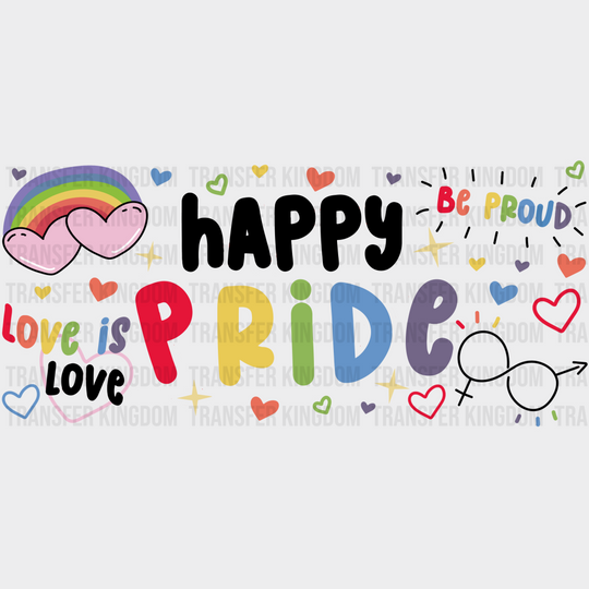 Happy Pride - Lgbtq Cup Wrap Uv Sticker Permanent Dtf Decal