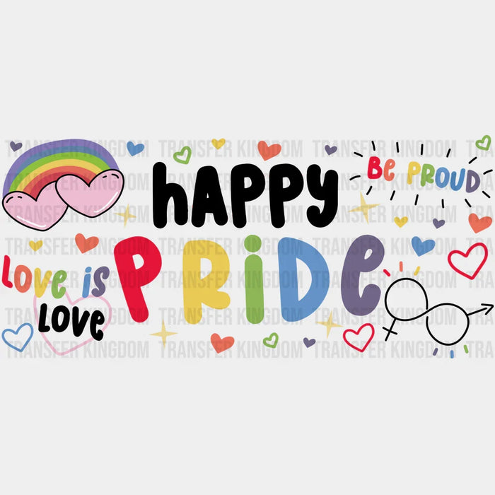 Happy Pride - LGBTQ Cup Wrap UV Sticker Permanent UV DTF Decal