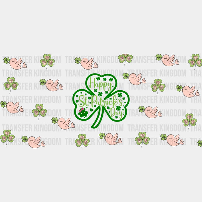 Happy St Patrick's Day Bird - St Patrick Cup Wrap UV Sticker Permanent UV DTF Decal