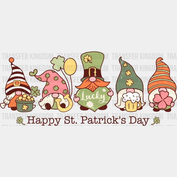 Happy St. Patrick's Day Gnomes Design - St. Patrick's Day DTF Transfer