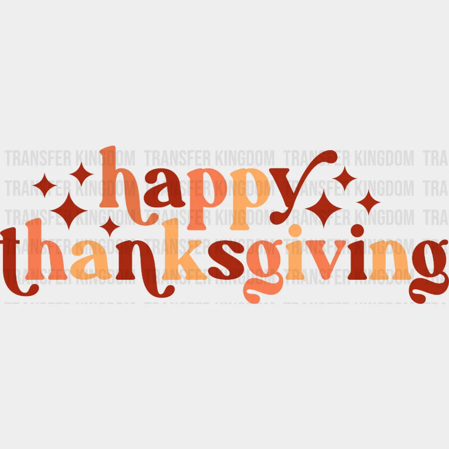 Happy Thanksgiving Fall Design - Dtf Heat Transfer