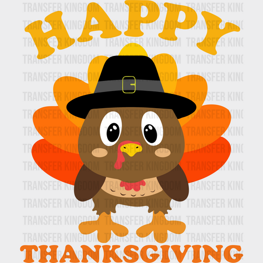 Happy Thanksgiving Fedora Turkey - Dtf Transfer