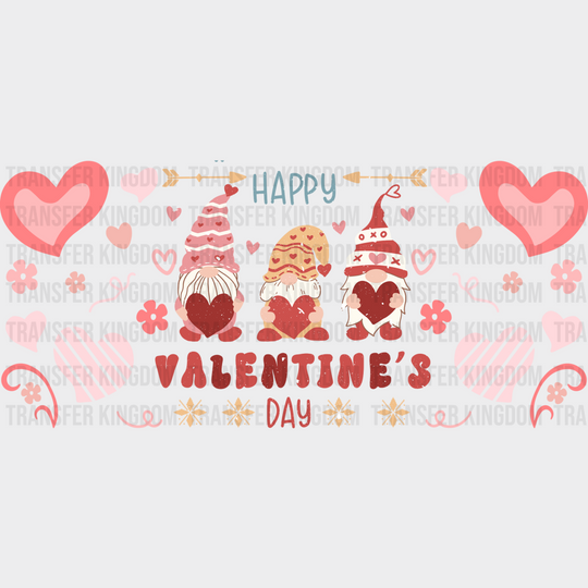 Happy Valentine’s Day Gnomes - Cup Wrap Uv Sticker Permanent Dtf Decal