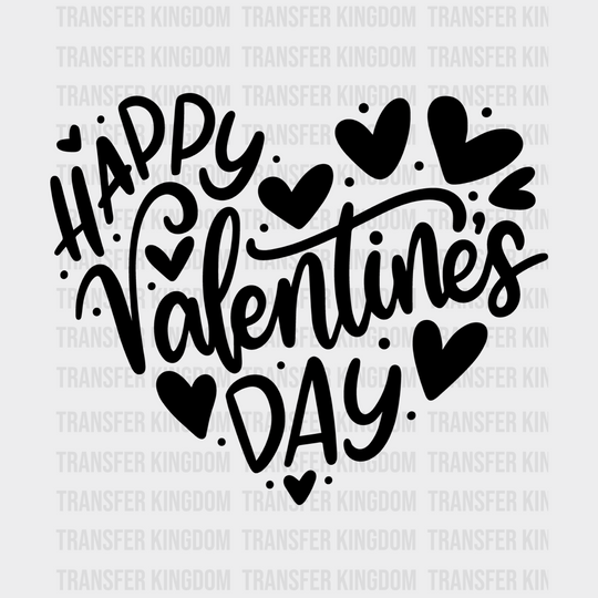 Happy Valentines Day Heart Design - Dtf Heat Transfer Unisex S & M ( 10 ) / Dark Color See Imaging