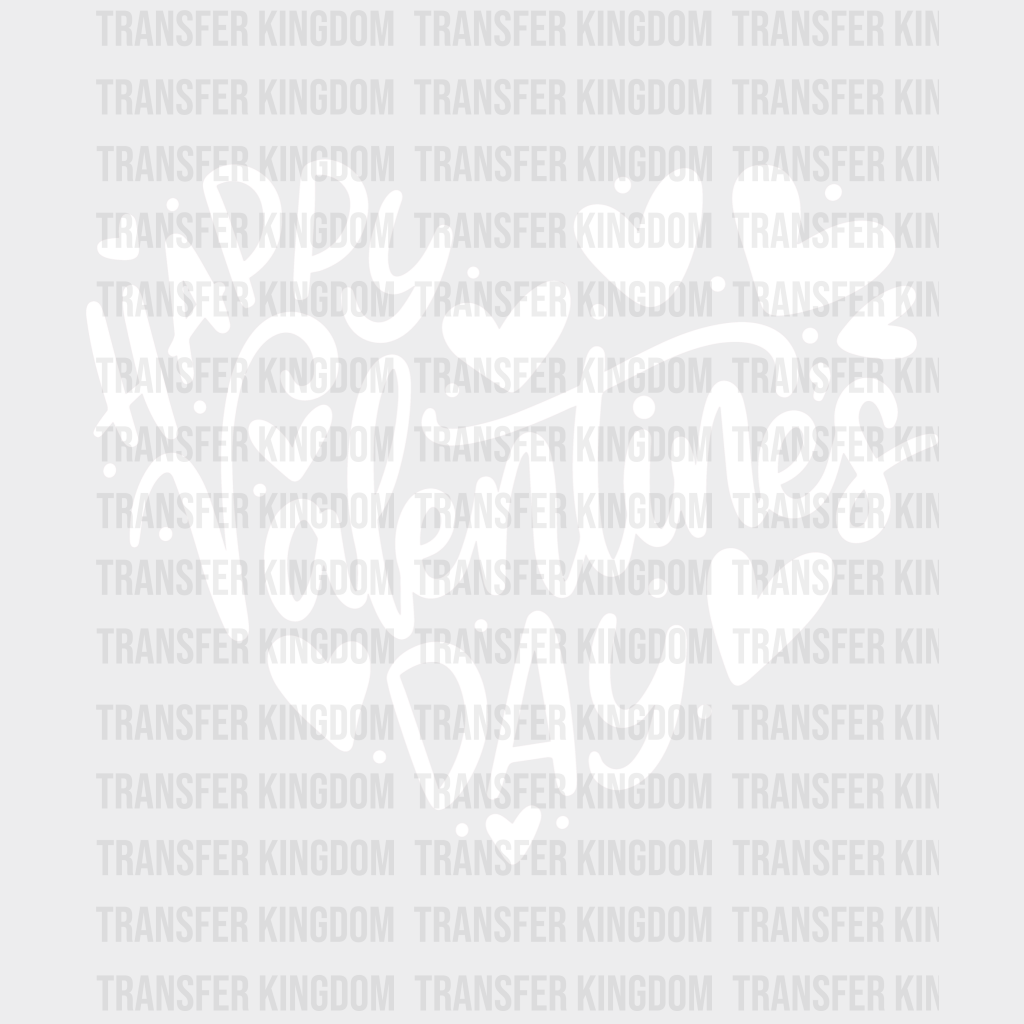 Happy Valentines Day Heart Design - Dtf Heat Transfer Unisex S & M ( 10 ) / Light Color See Imaging