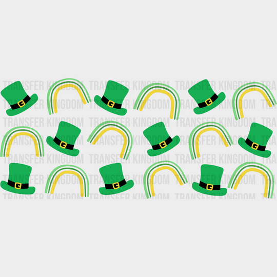 Hat And Rainbows - St Patrick Cup Wrap Uv Sticker Permanent Dtf Decal