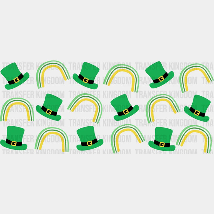 Hat And Rainbows - St Patrick Cup Wrap UV Sticker Permanent UV DTF Decal