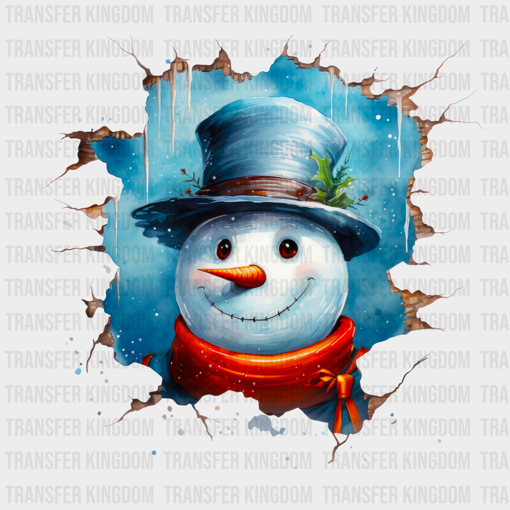 Hat Snowman Christmas Design - Dtf Heat Transfer