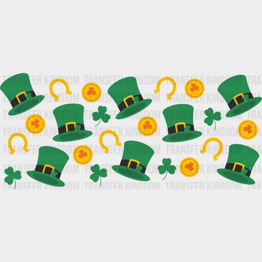 Hats And Coins - St Patrick Cup Wrap Uv Sticker Permanent Dtf Decal