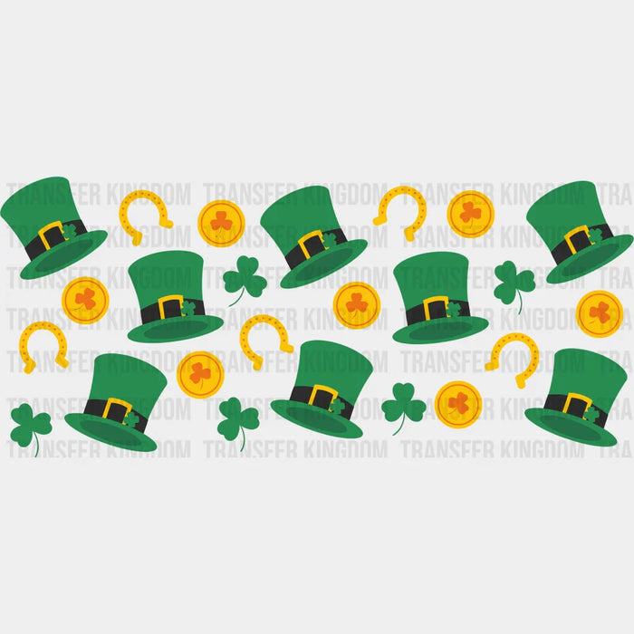 Hats And Coins - St Patrick Cup Wrap UV Sticker Permanent UV DTF Decal