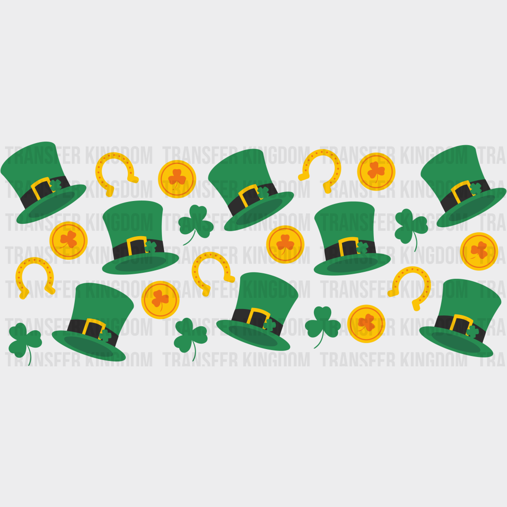 Hats And Horseshoes St. Patrick’s Day Uv Dtf Transfer Cup Wrap Sticker