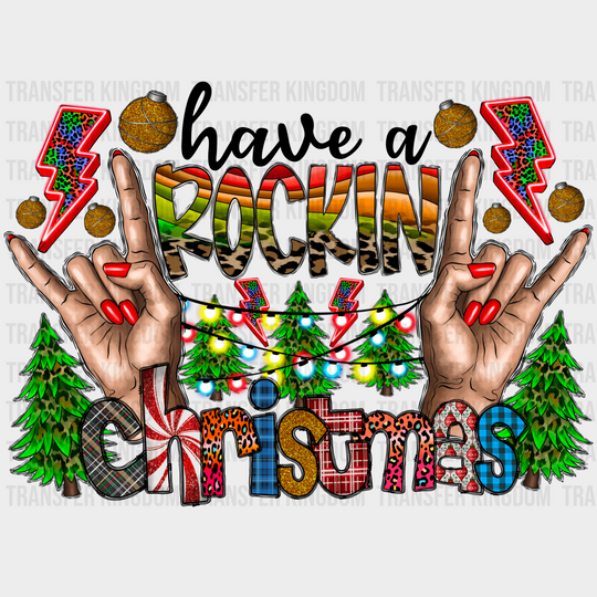 Have A Rockin Christmas Design - Dtf Heat Transfer Unisex S & M ( 10 ) / Dark Color (See Imaging)