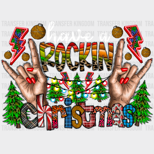 Have A Rockin Christmas Design - Dtf Heat Transfer Unisex S & M ( 10 ) / Light Color (See Imaging)