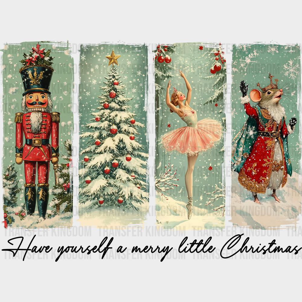 Have Yourself A Merry Little Christmas Collage - Christmas DTF Transfer Adult Unisex - S & M (10’’) / Dark Color Design