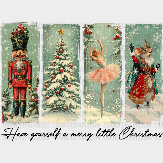 Have Yourself A Merry Little Christmas Collage - Christmas DTF Transfer Adult Unisex - S & M (10’’) / Dark Color Design