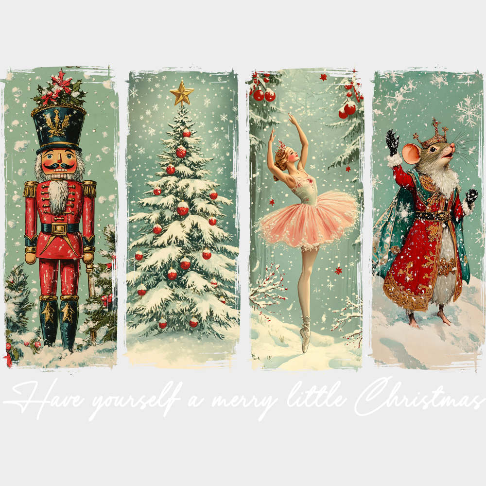 Have Yourself A Merry Little Christmas Collage - Christmas DTF Transfer Adult Unisex - S & M (10’’) / Light Color
