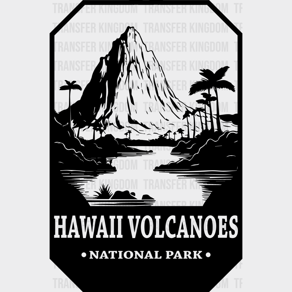 Hawaii Volcanoes National Park Design - Parks Dtf Transfers Unisex S & M (10’) / Dark Color See