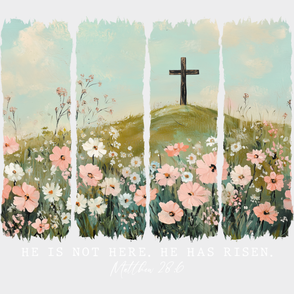 He Is Not Here He Has Risen - Christianity DTF Transfer Adult Unisex - S & M (10’’) / Light Color Design (See Imaging)