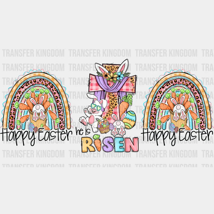 Happy Easter Cross He Is Risen Easter - UV DTF Transfer Cup Wrap UV DTF Sticker