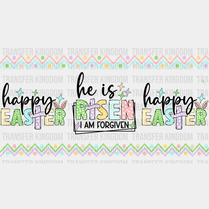 He Is Risen I Am Forgiven Easter UV DTF Transfer Cup Wrap UV DTF Sticker
