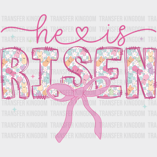 He Is Risen Pink - Easter DTF Transfer