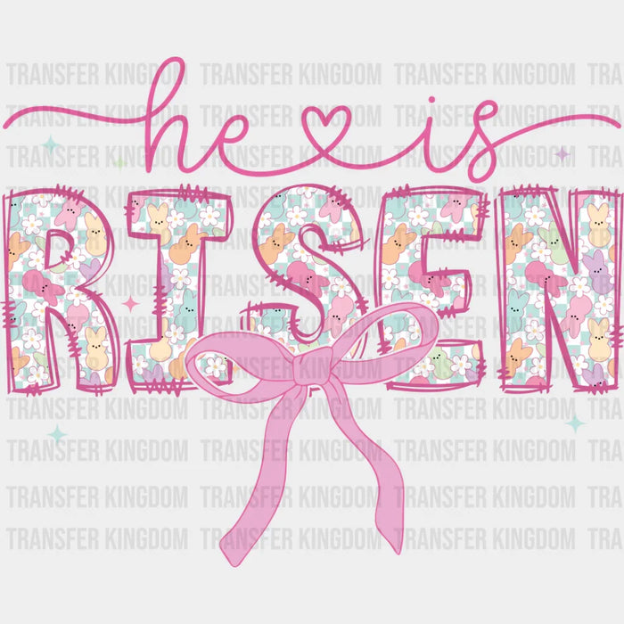He Is Risen Pink - Easter DTF Transfer