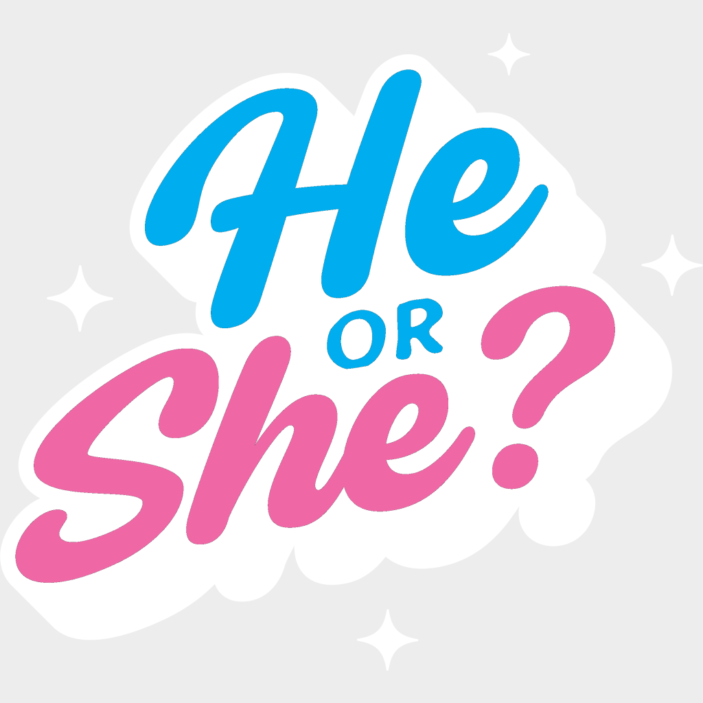 He Or She Blue And Pink Design - Gender Reveal Iron On Dtf Transfer Unisex S & M (10’’) / Light