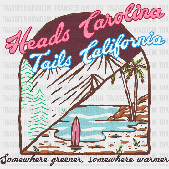 Head Carolina Tails California Summer Dtf Transfer Unisex - S & M (10’) / Dark Color Design See