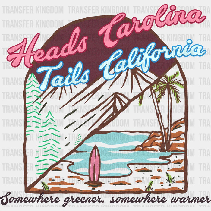 Head Carolina Tails California Summer DTF Transfer