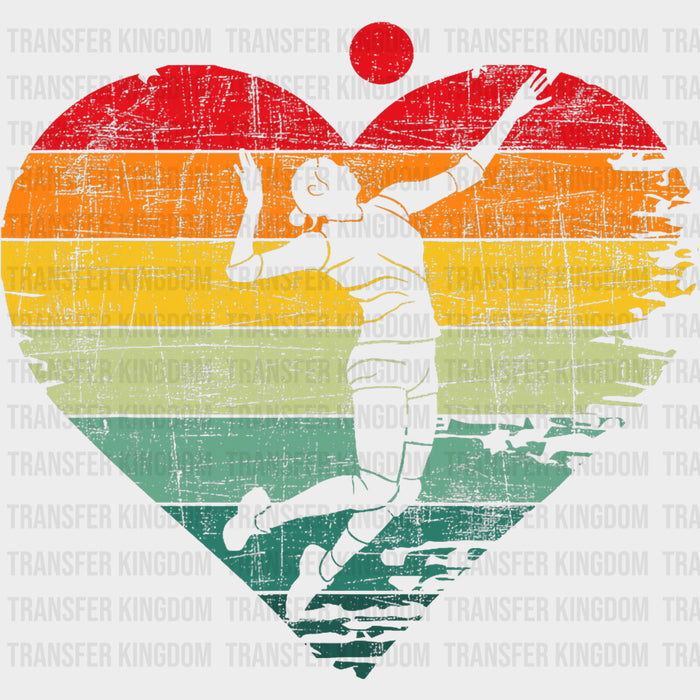 Heart Distressed - Volleyball DTF Transfers