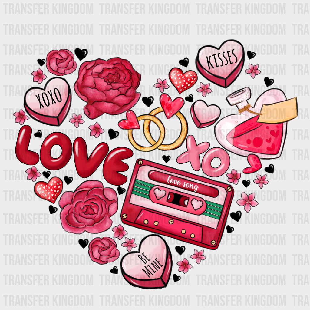 HEART IN KISSES XOXO - DTF heat transfer - transfer-kingdom