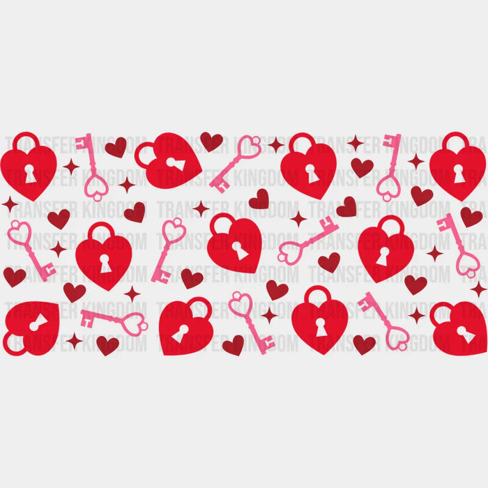 Heart Lock And Key - Valentine's Day Cup Wrap UV Sticker Permanent UV DTF Decal