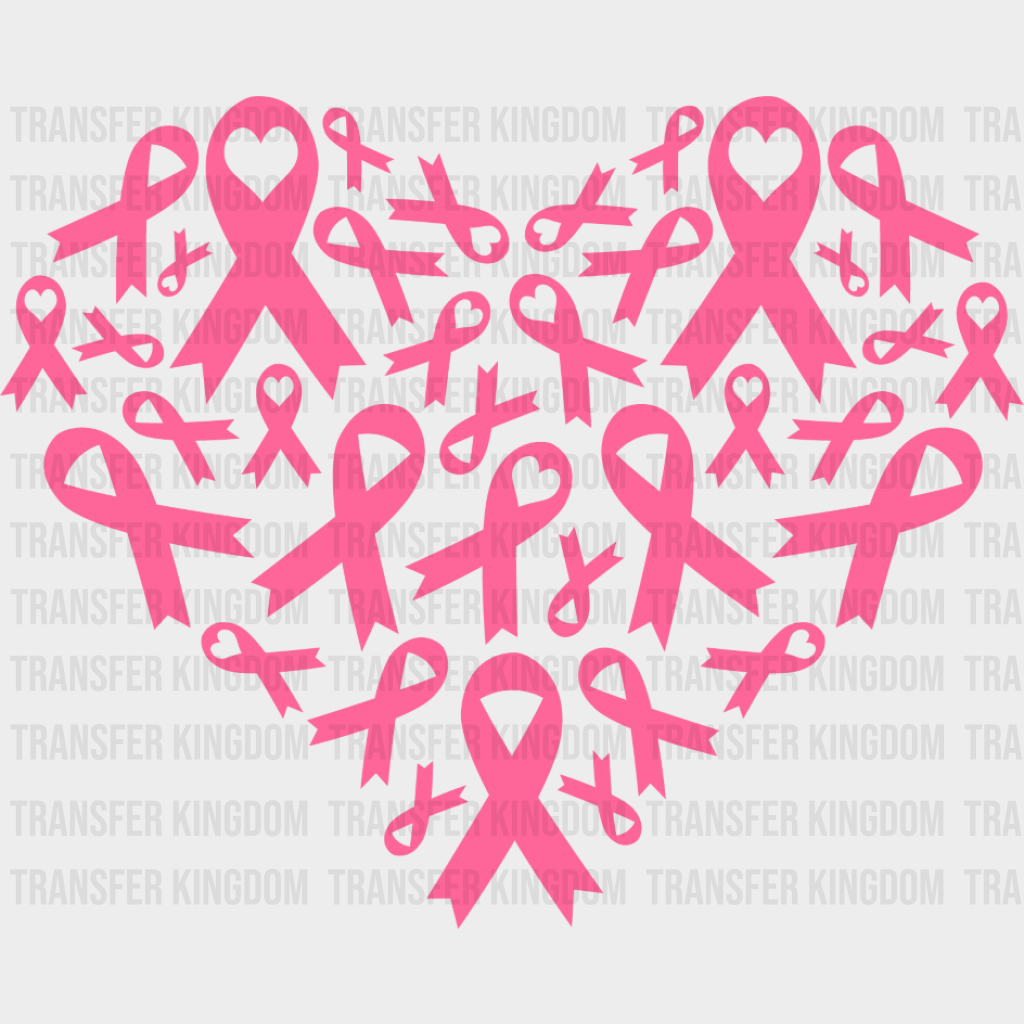 Heart Made Of Ribbons - Cancer DTF Transfer