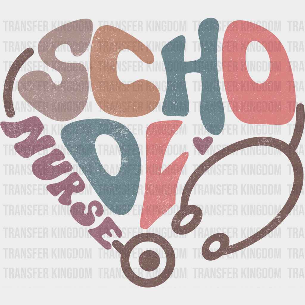 Heart Shape School Nurse Design - Dtf Transfers